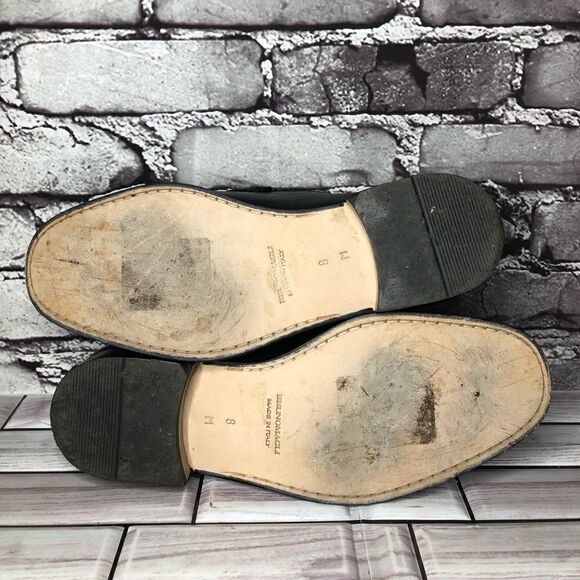 Bruno Magli Pittore Nappa Black Leather Horsebit Loafers Shoes Men Sz 8M US/41EU